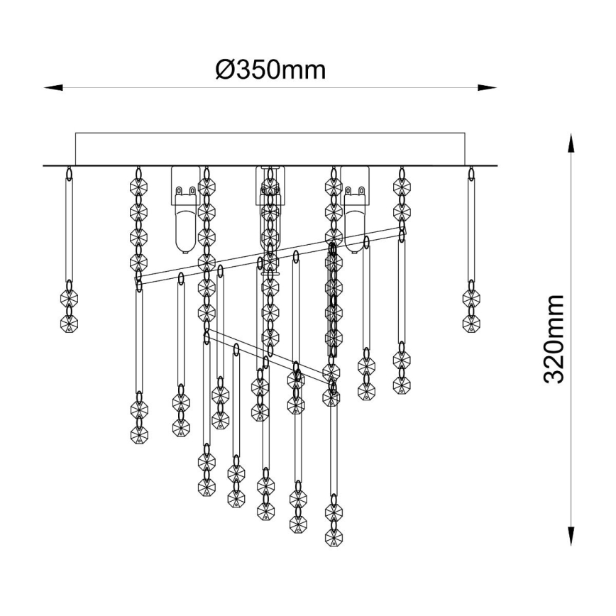 Zuma Line - Stropna svetilka 4xG9/25W/230V premer 35 cm sijajni krom/prozorno steklo