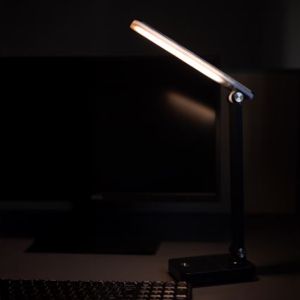 Zuma Line - LED Polnilna namizna svetilka LED/8W/1200 mAh 3000/4500/6000K CRI 90 črna