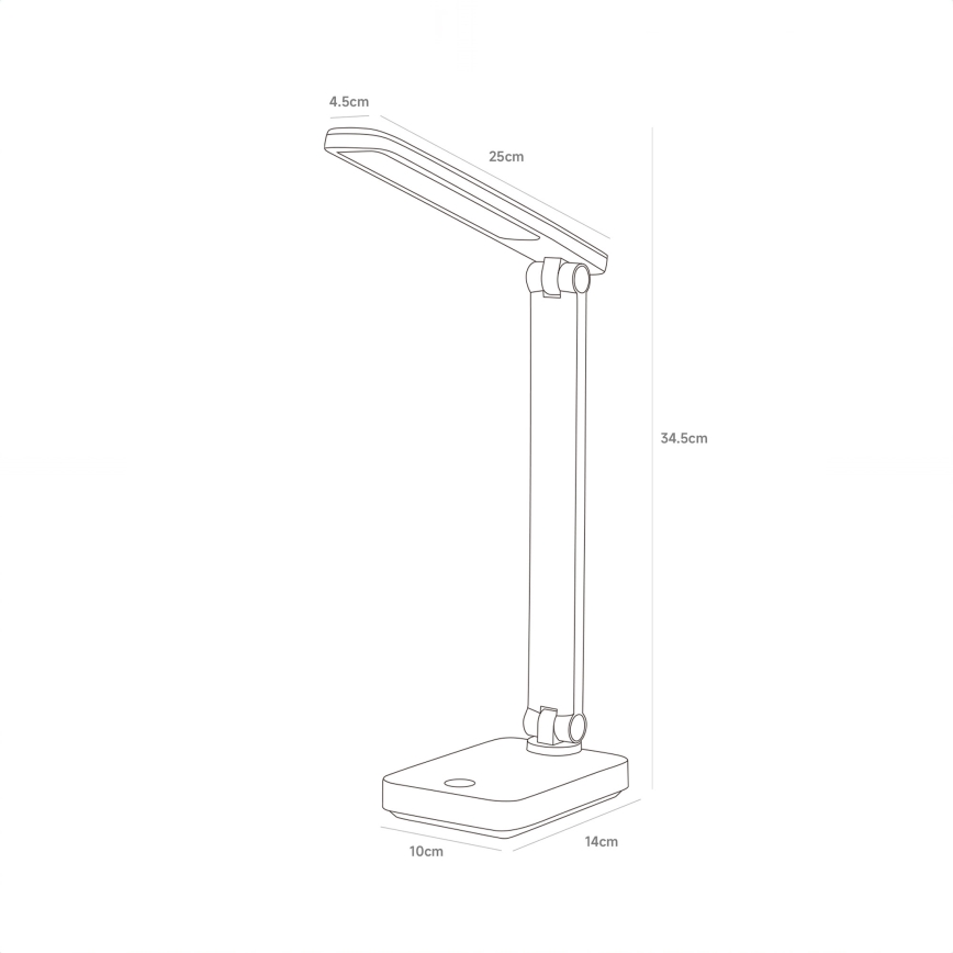 Zuma Line - LED Polnilna namizna svetilka LED/8W/1200 mAh 3000/4500/6000K CRI 90 bela