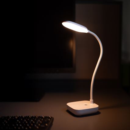 Zuma Line - LED Polnilna namizna svetilka LED/7W/1200 mAh 3000/4500/6000K CRI 90 bela