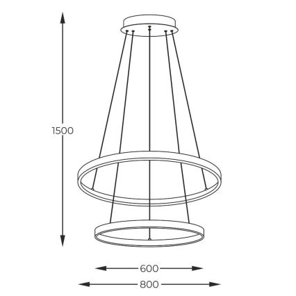 Zuma Line - LED Lestenec na vrvici LED/60W/230V 3000/4000/6000K pr. 80 cm zlata