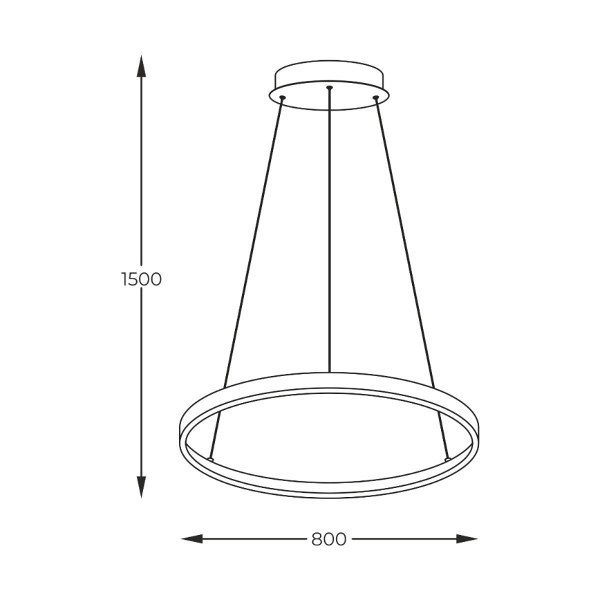 Zuma Line - LED Lestenec na vrvici LED/36W/230V 3000/4000/6000K pr. 80 cm črna