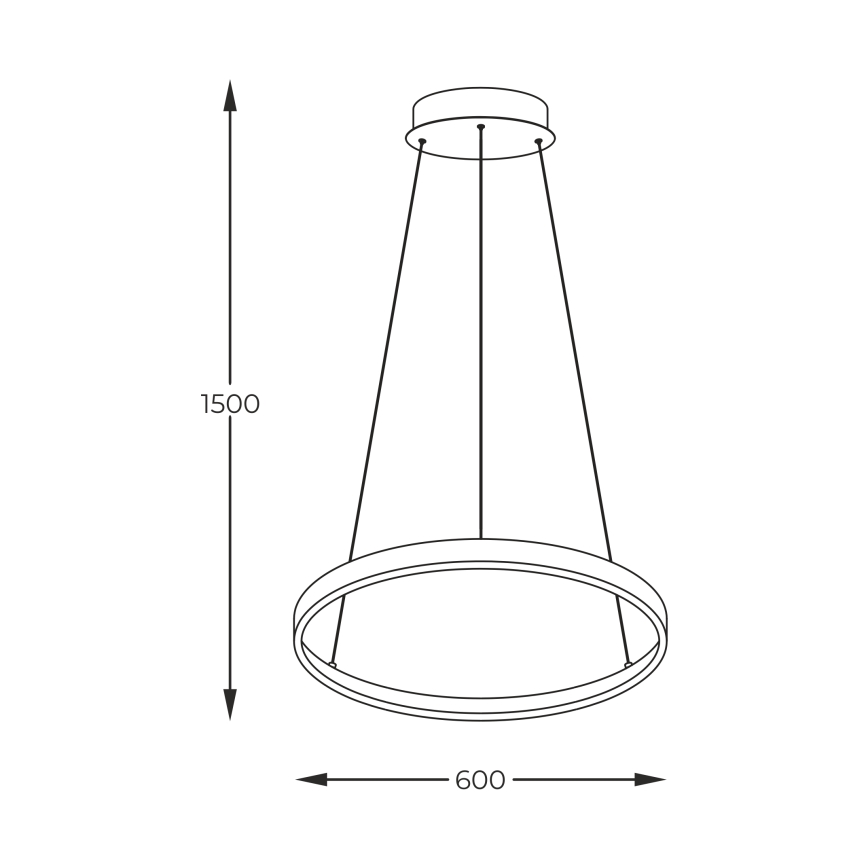 Zuma Line - LED Lestenec na vrvici LED/28W/230V 3000/4000/6000K pr. 60 cm zlata