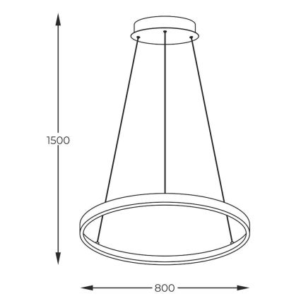 Zuma Line - LED Lestenec na vrvici LED/36W/230V 3000/4000/6000K pr. 80 cm zlata