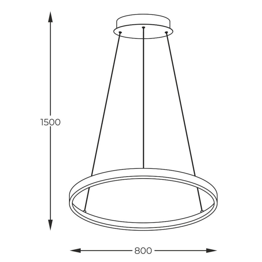 Zuma Line - LED Lestenec na vrvici LED/36W/230V 3000/4000/6000K pr. 80 cm zlata