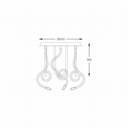 Zuma Line - LED Lestenec LED/45W/230V 3000/4000/6000K črna