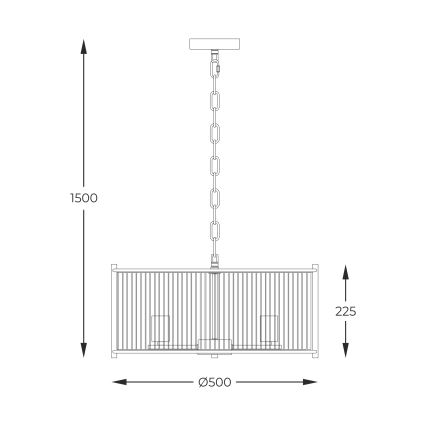 Zuma Line - Lestenec na verigi 3xE27/40W/230V sijajni krom