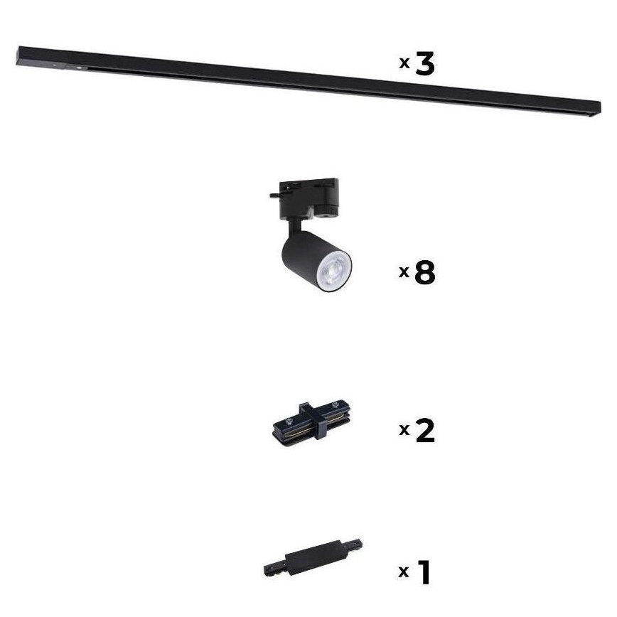 Zuma Line - Reflektor za tračni sistem 8xGU10/10W/230V črna + tračni accessories
