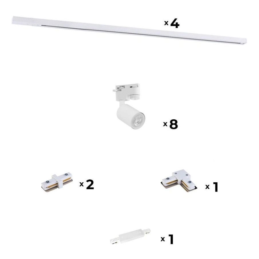 Zuma Line - Reflektor za tračni sistem 8xGU10/10W/230V bela + tračni accessories