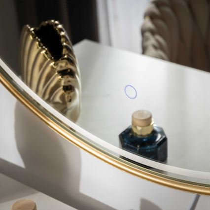 Zuma Line - LED kopalniško stensko ogledalo z osvetlitvijo LED/36W/230V 3000/4000/6000K, premer 80 cm, IP44, v zlati barvi