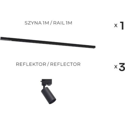 Zuma Line - Світильник в системі 3xGU10/35W/230V чорний