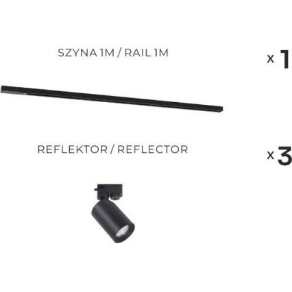 Zuma Line - Настінний світильник в системі 3xGU10/35W/230V чорний