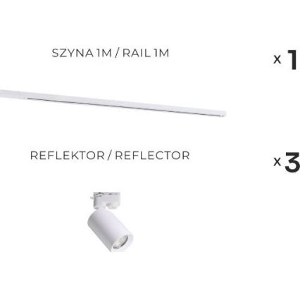 Zuma Line - Настінний світильник в системі 3xGU10/35W/230V білий