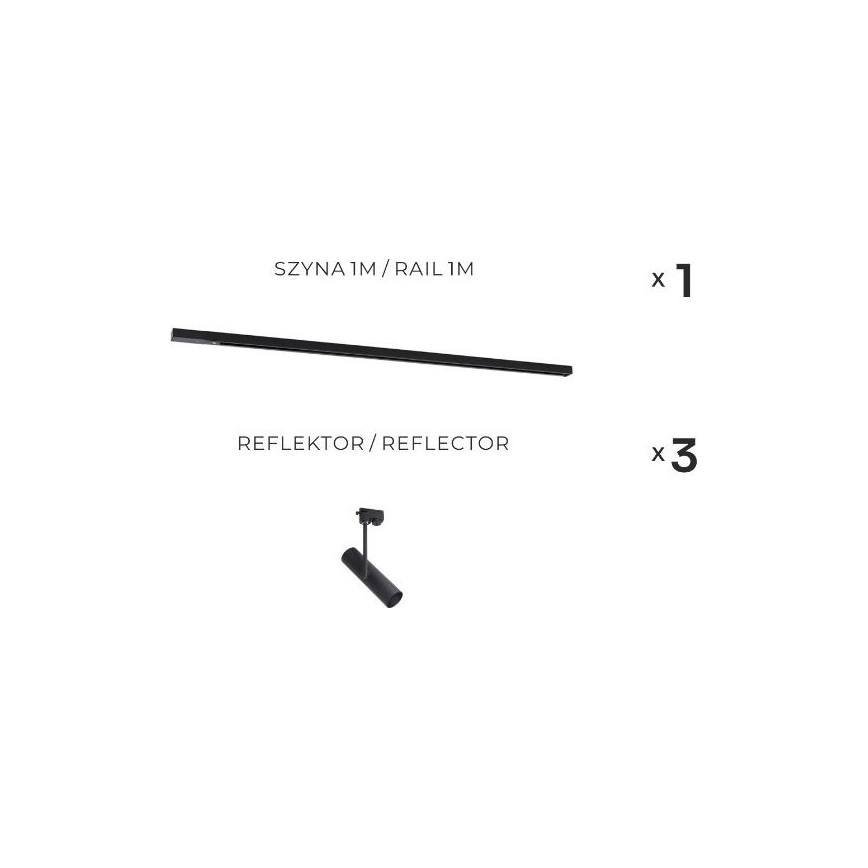 Zuma Line - usmerna svetilka za tirni sistem 3xGU10/35W/230V, črna