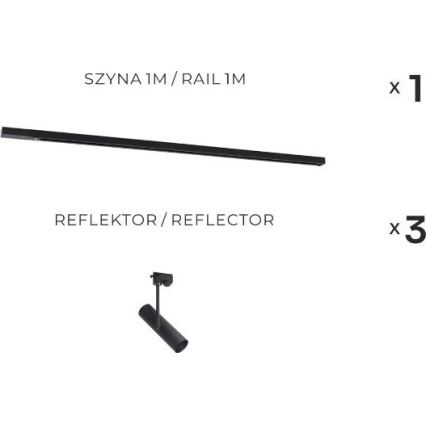Zuma Line - Спот світильник у рейковій системі 3xGU10/35W/230V чорний