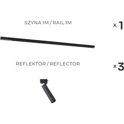 Zuma Line - Спот світильник у рейковій системі 3xGU10/35W/230V чорний