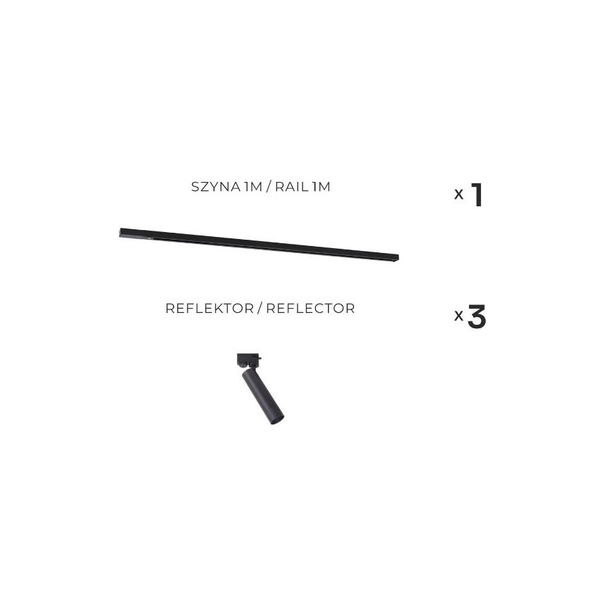 Zuma Line - Točkovna svetilka v tirnem sistemu 3xGU10/35W/230V črna