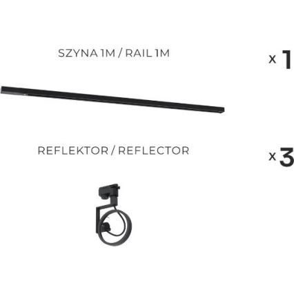 Zuma Line - Системне точкове світло 3xGU10/15W/230V чорне