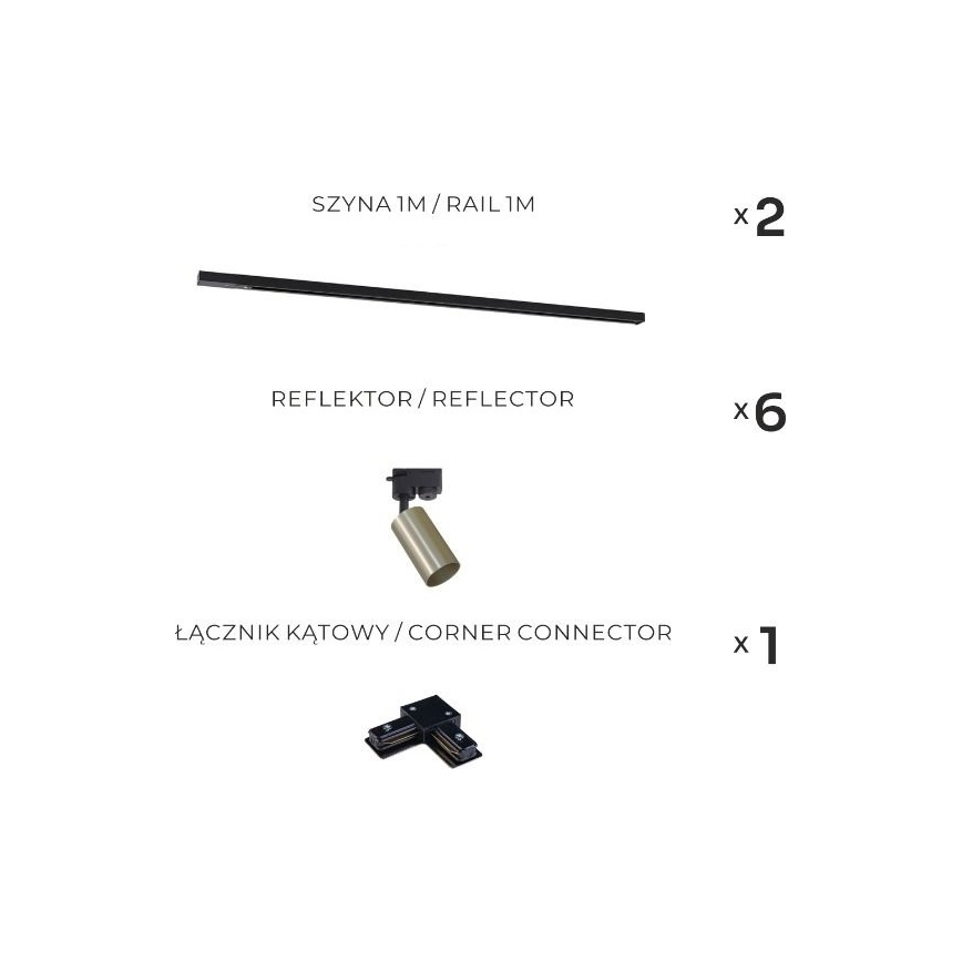 Zuma Line - Točkovno svetilo v tirnem sistemu 6xGU10/35W/230V črna/zlata