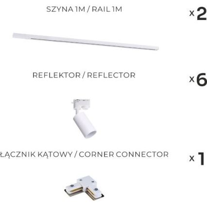 Zuma Line - Točkovna svetilka v tirnem sistemu 6xGU10/35W/230V bela