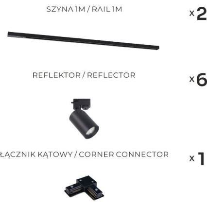 Zuma Line - Спот-світло в рейковій системі 6xGU10/35W/230V чорний