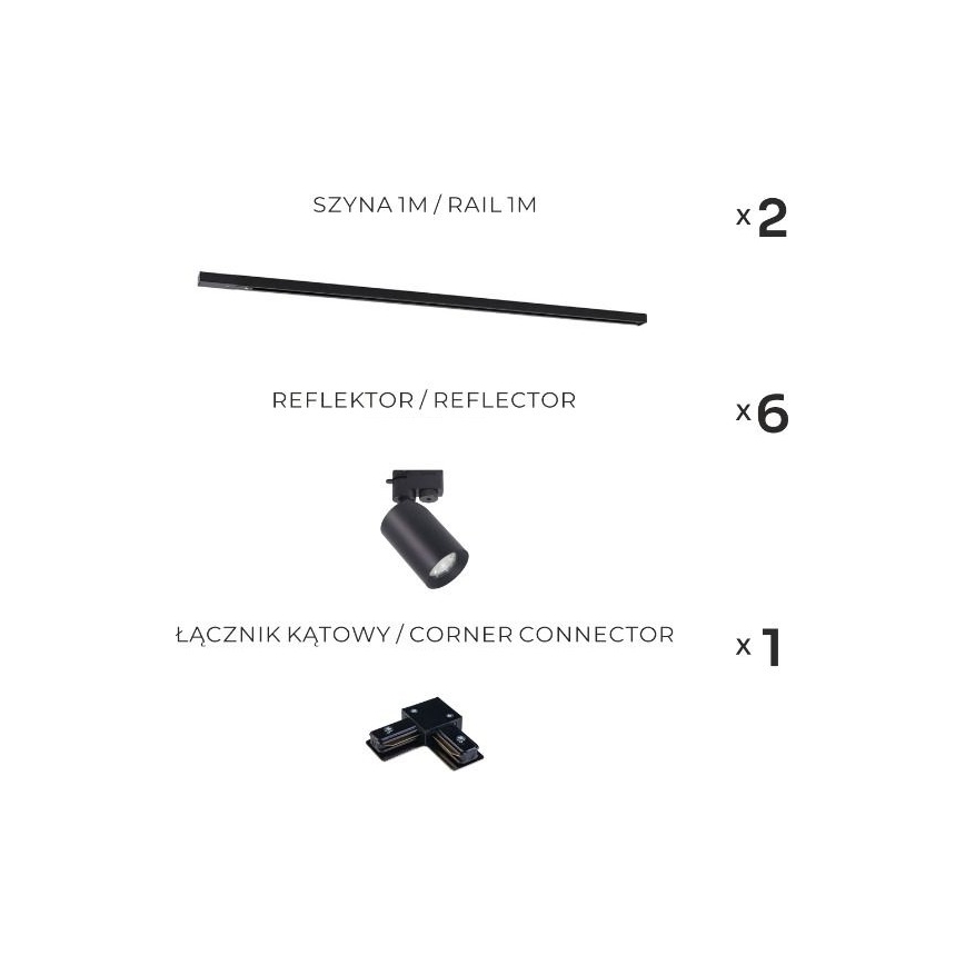 Zuma Line - Smerna svetilka za tirni sistem 6xGU10/35W/230V črna