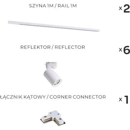 Zuma Line - Спот світильник в рейковій системі 6xGU10/35W/230V білий