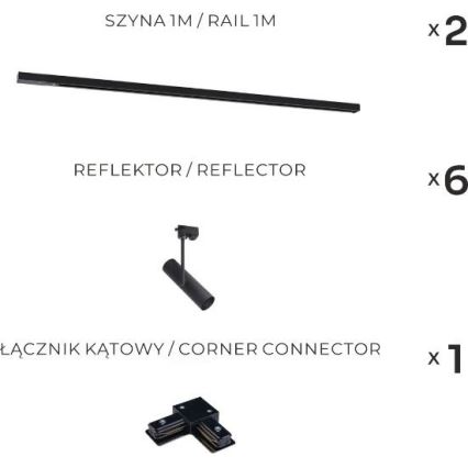 Zuma Line - Točkovno svetilo v tirnem sistemu 6xGU10/35W/230V črna