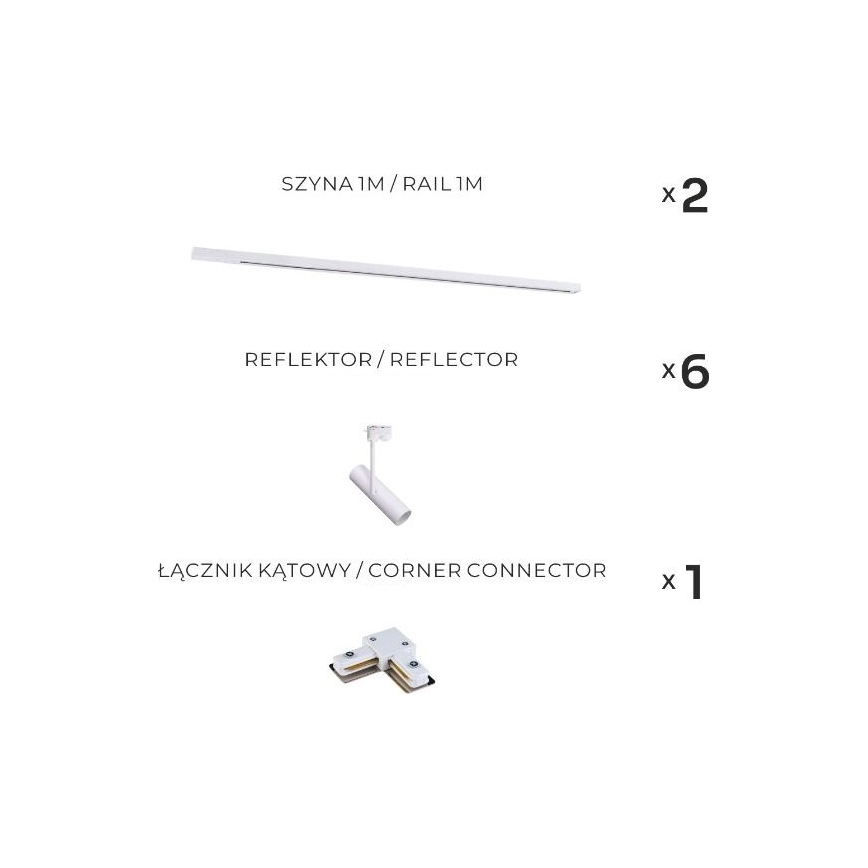 Zuma Line - Točkovna svetilka v tračnem sistemu 6xGU10/35W/230V bela