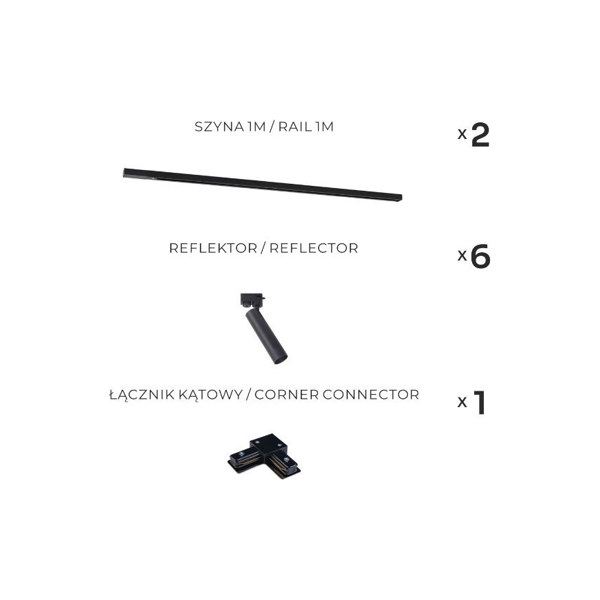 Zuma Line - Točkovna svetilka v tirnem sistemu 6xGU10/35W/230V črna