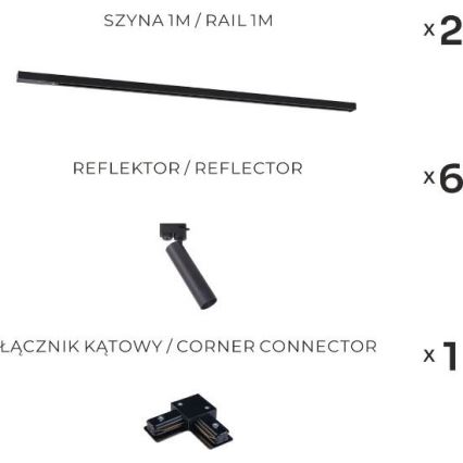 Zuma Line - Вбудоване світло в рейковій системі 6xGU10/35W/230V чорне