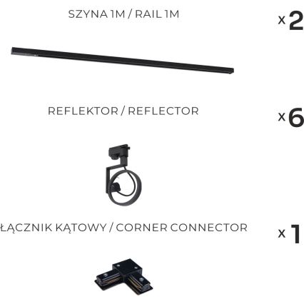 Zuma Line - Вбудоване освітлення у системі 6xGU10/15W/230V чорне
