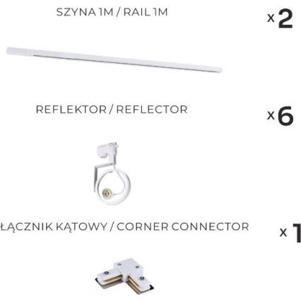 Zuma Line - Reflektor v tirnem sistemu 6xGU10/15W/230V bela