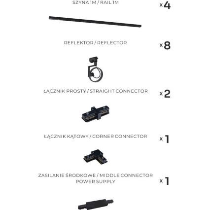 Zuma Line - Smerna svetilka za tirni sistem 8xGU10/15W/230V črna