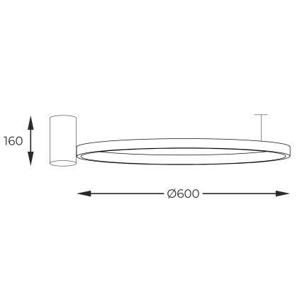 Zuma Line - LED Lestenec na vrvici LED/32W/230V 3000/4000/6000K pr. 60 cm črna