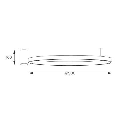 Zuma Line - LED Stropna svetilka LED/40W/230V 3000/4000/6000K pr. 90 cm črna