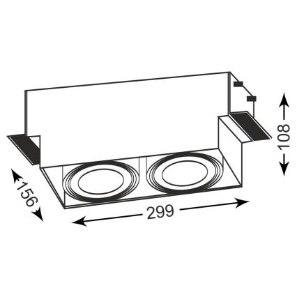 Zuma Line - Vgradna svetilka 2xGU10-AR111/15W/230V bela