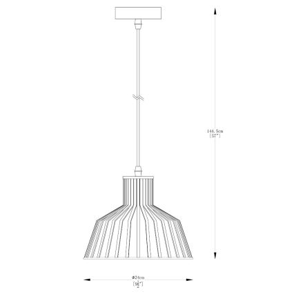 Zuma Line - Lestenec na vrvici 1xE27/40W/230V pr. 24 cm zlata