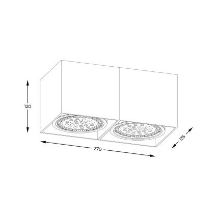Zuma Line - Reflektor 2xGU10-ES111/15W/230V črna