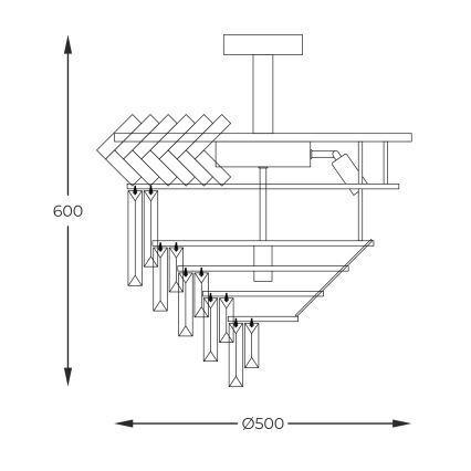 Zuma Line - Lestenec na drogu 9xE14/40W/230V zlata