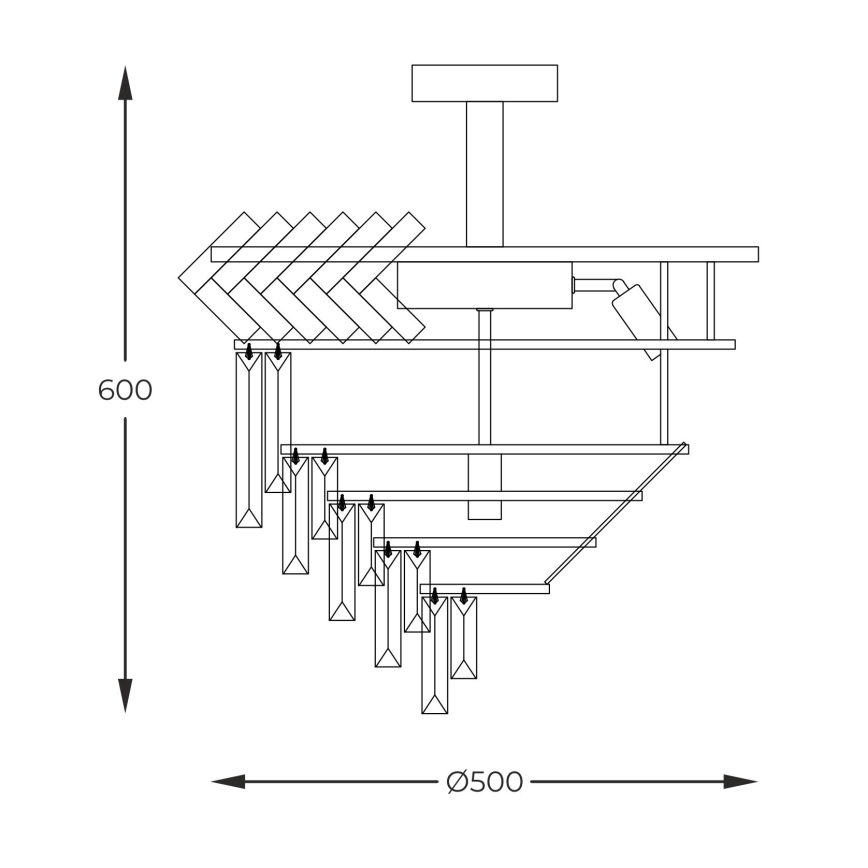 Zuma Line - Lestenec na drogu 9xE14/40W/230V zlata