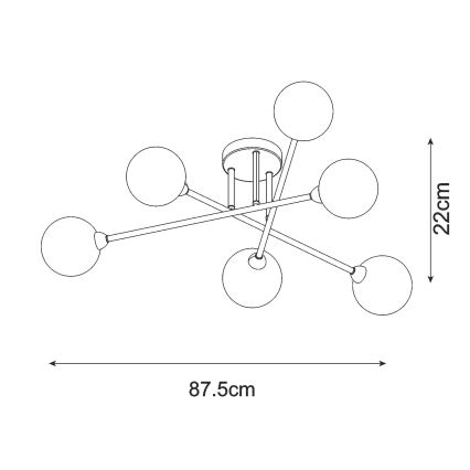 Zuma Line - Nadgradni lestenec 6xG9/3W/230V črna