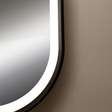 Zuma Line - LED Kopalniško ogledalo s osvetlitvijo LED/24W/230V 3000/4000/6000K 70x50 cm IP44 črna