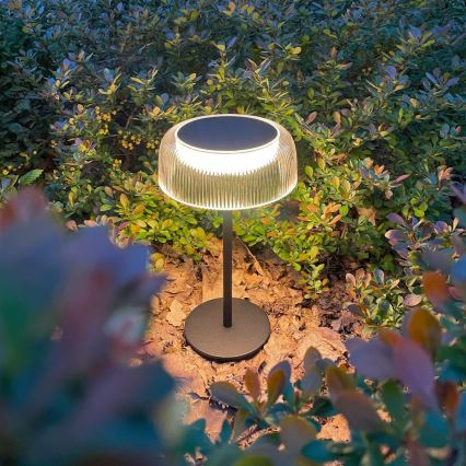 Zuma Line - LED Zatemnitvena solarna polnilna namizna svetilka LED/2,5W/2000 mAh IP44 črna