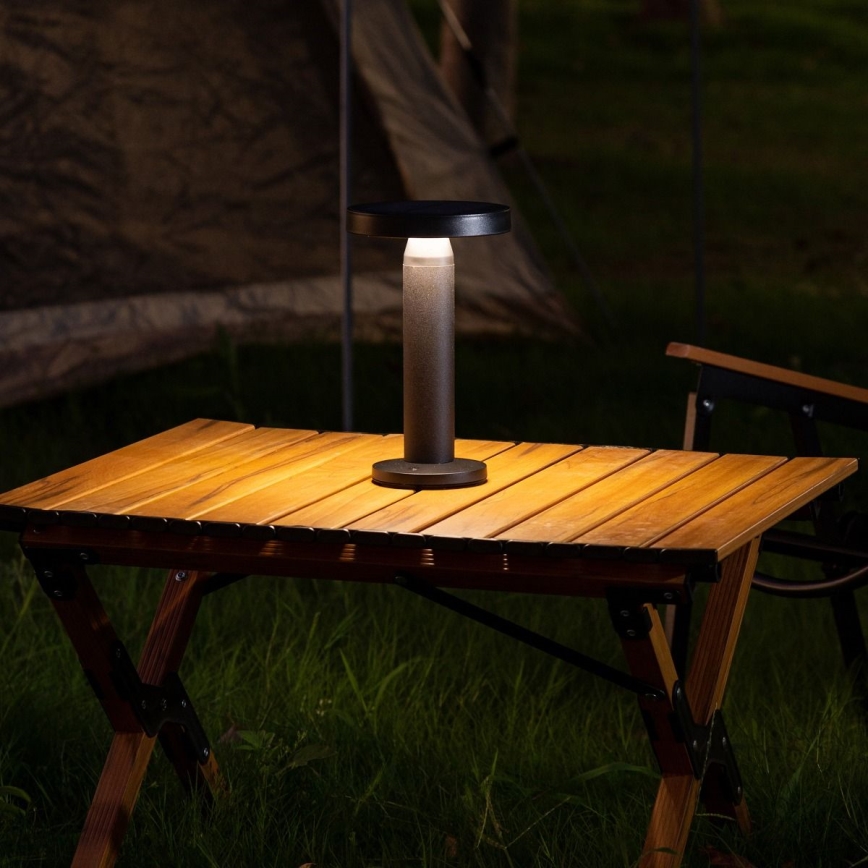 Zuma Line - LED Zatemnitvena solarna polnilna namizna svetilka LED/2W/2000 mAh IP44 črna
