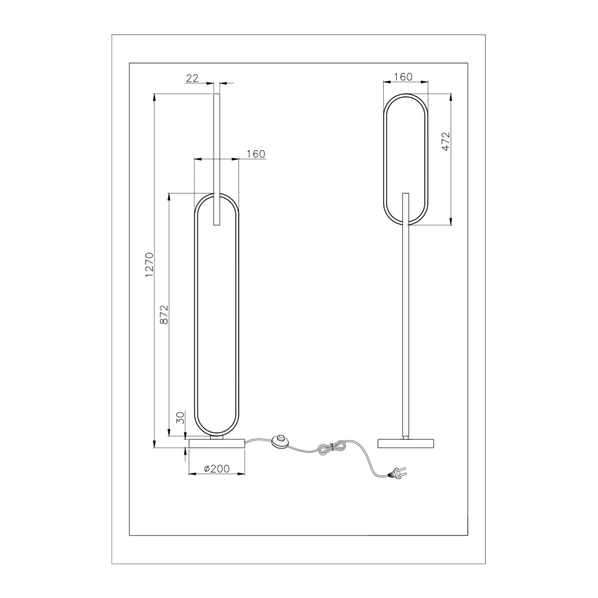 Zuma Line - LED stoječa svetilka 2xLED/36W/230V črna/zlata