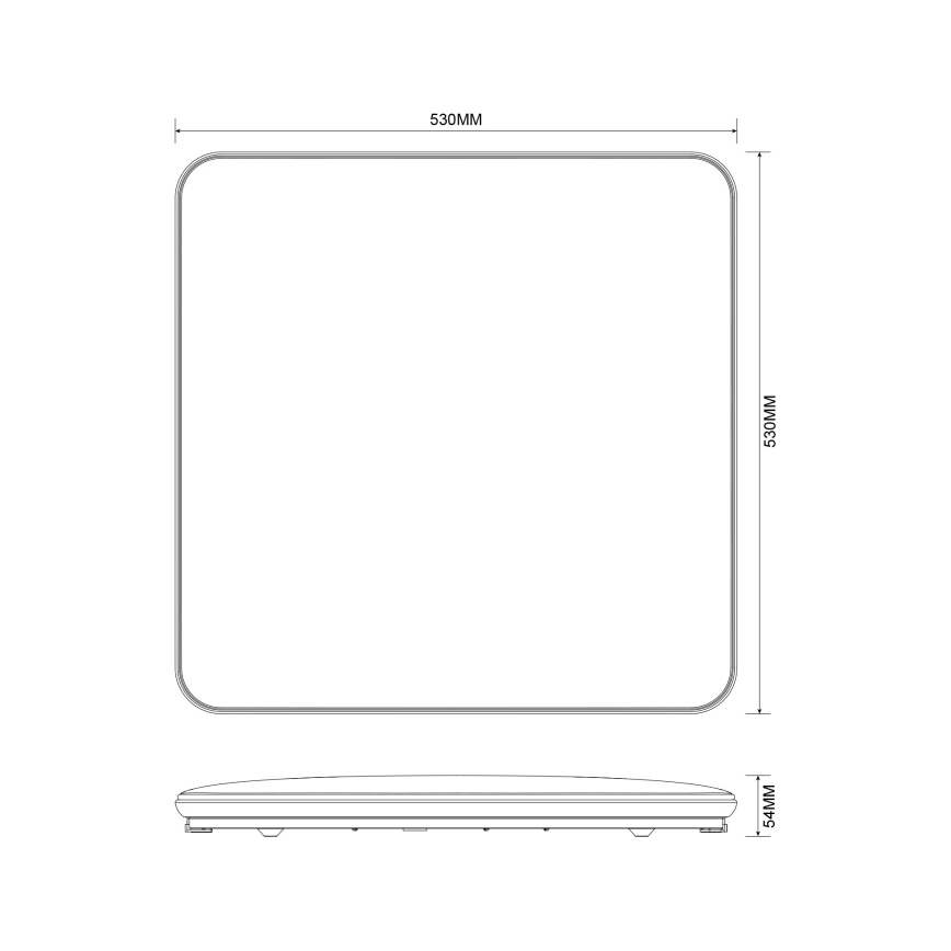 Zuma Line - LED Zatemnitvena stropna svetilka LED/48W/230V 53x53 cm sijajni krom