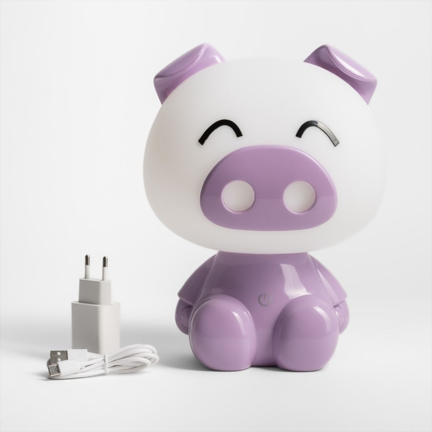 Zuma Line - LED Zatemnitvena otroška namizna svetilka na dotik LED/3W/230V pig vijolična