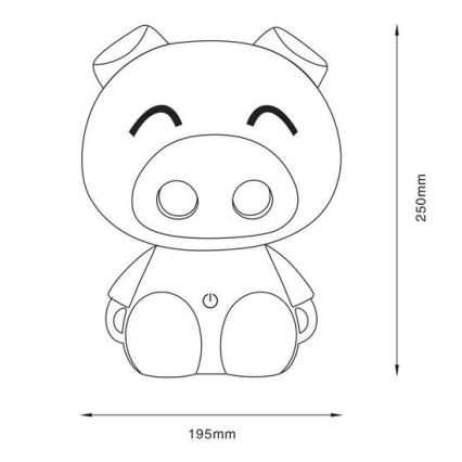 Zuma Line - LED Zatemnitvena otroška namizna svetilka na dotik LED/3W/230V pig vijolična