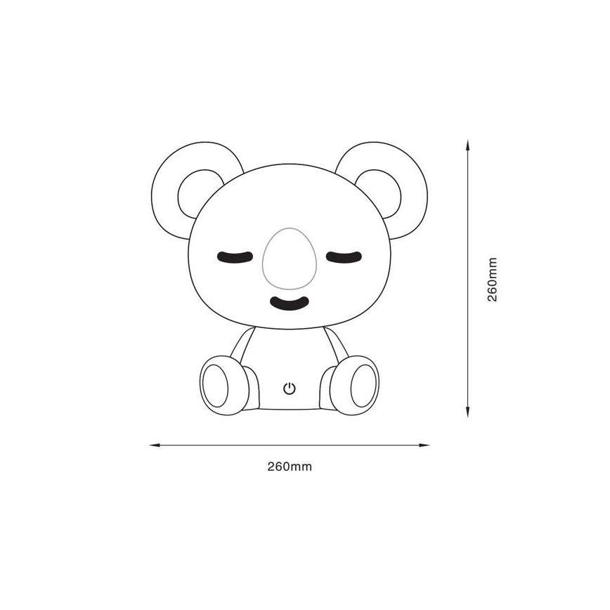 Zuma Line - LED Zatemnitvena otroška namizna svetilka na dotik LED/3W/230V koala siva